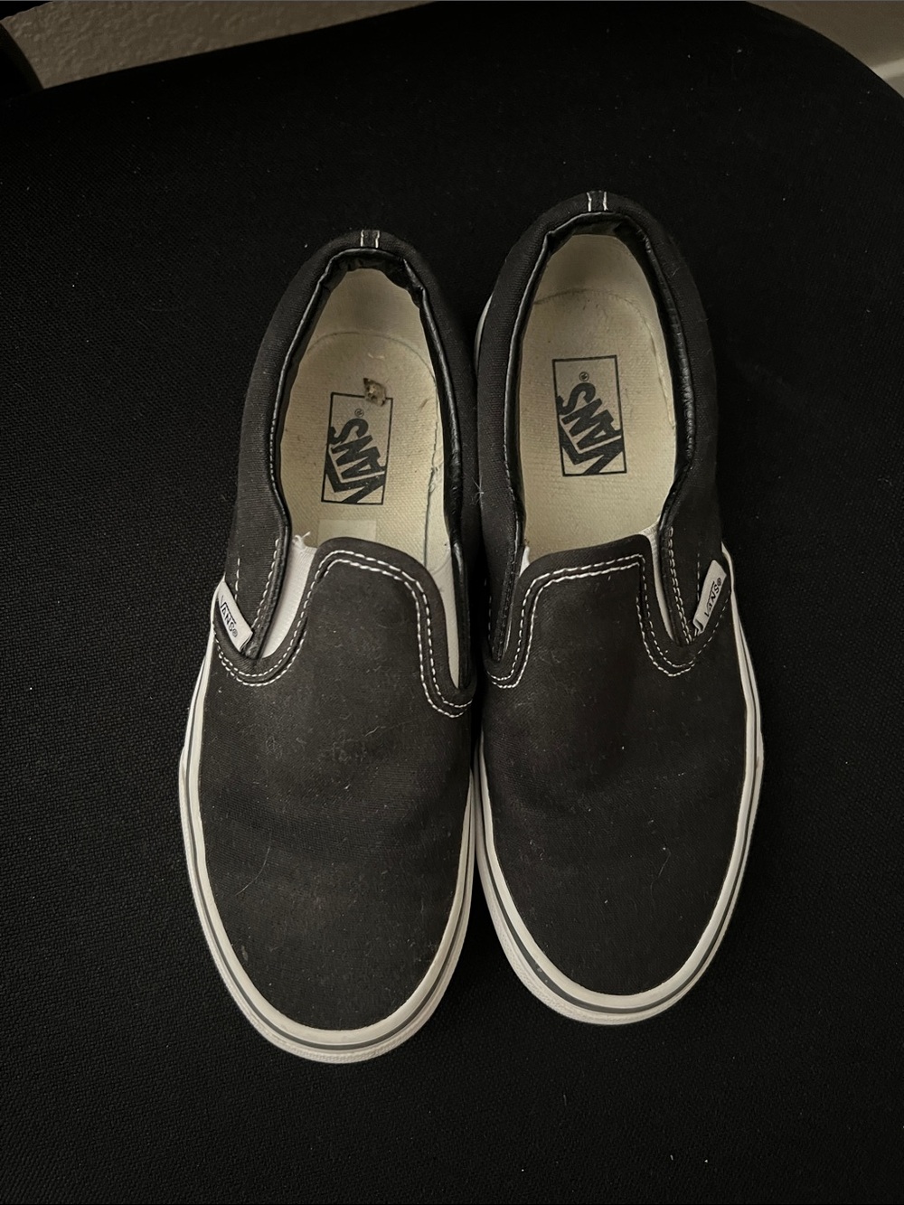 Vans Black and White Slip-On Skate Shoes